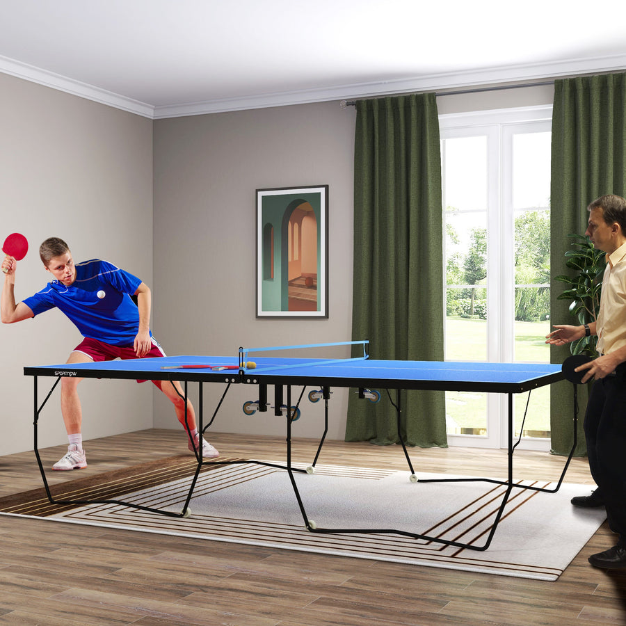 Pingisbord / Bordtennis och racketar, hopfällbart, blått