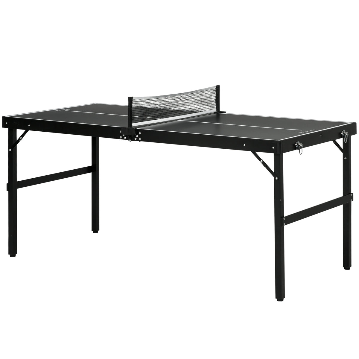 Pingispöytä / Pöytätennis, Taitettava, 152 x 76 x 72 cm, Musta