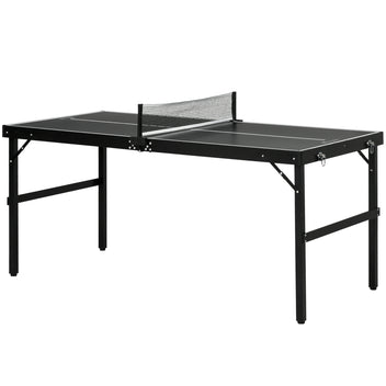 Pingisbord / Bordtennis, hopfällbart, 152 x 76 x 72 cm, svart