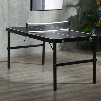 Pingisbord / Bordtennis, hopfällbart, 152 x 76 x 72 cm, svart