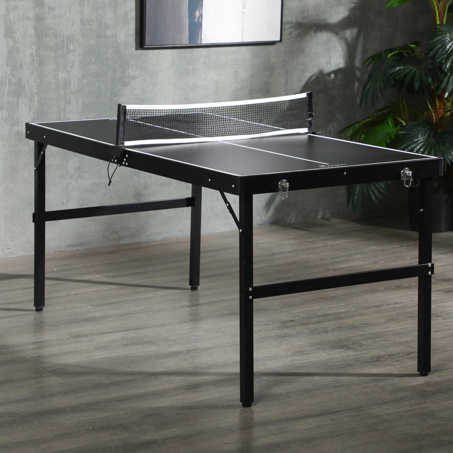 Pingispöytä / Pöytätennis, Taitettava, 152 x 76 x 72 cm, Musta