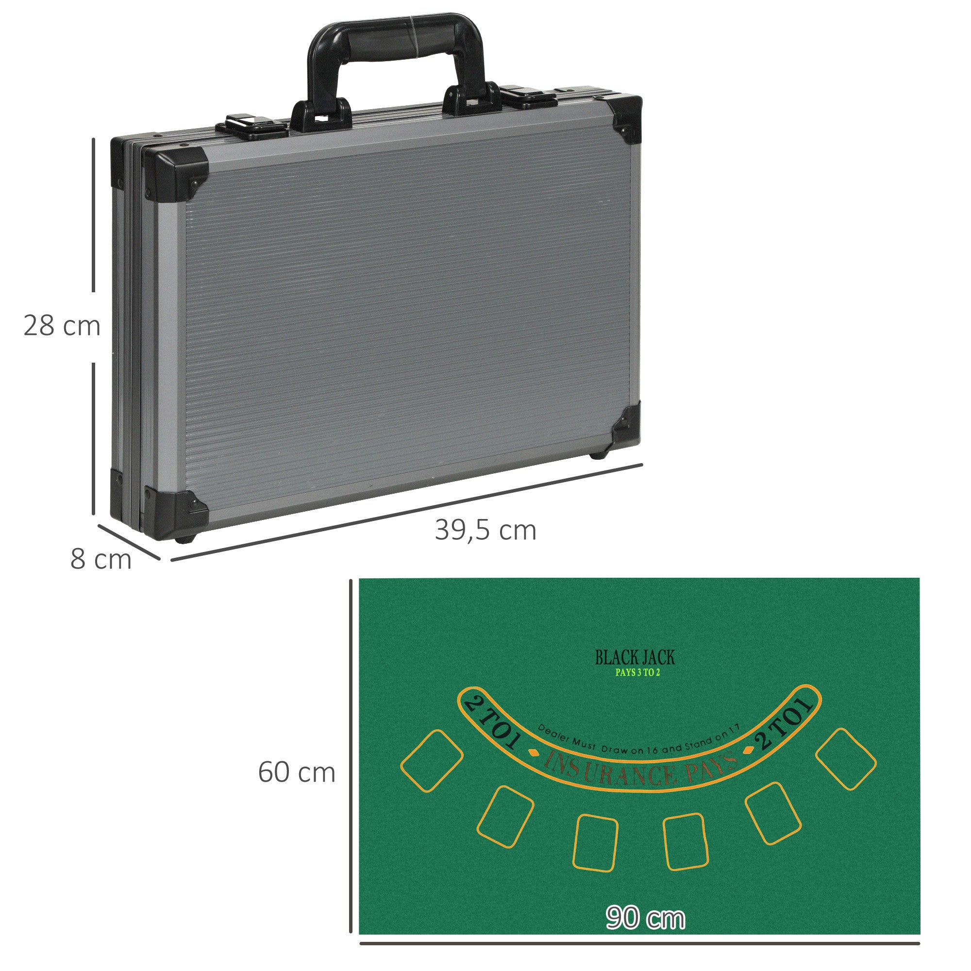Pokerisetti, 400 Merkkiä, Alumiinisalkku