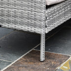 Polyrottinki Kulmasohvaryhmä Ja Puutarhapöytä, Harmaa