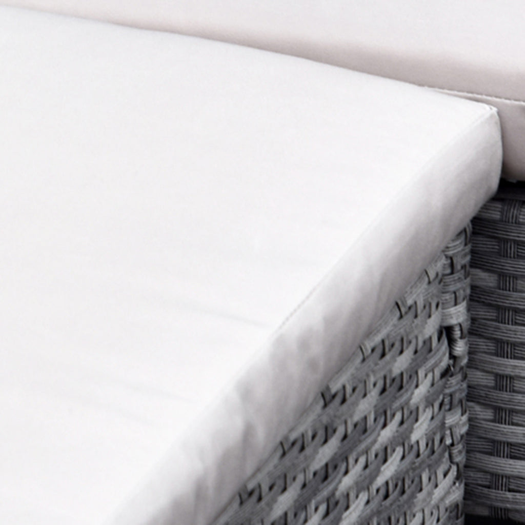 Polyrottinki Kulmasohvaryhmä Ja Puutarhapöytä, Harmaa