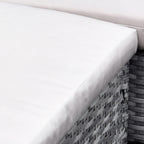 Polyrottinki Kulmasohvaryhmä Ja Puutarhapöytä, Harmaa