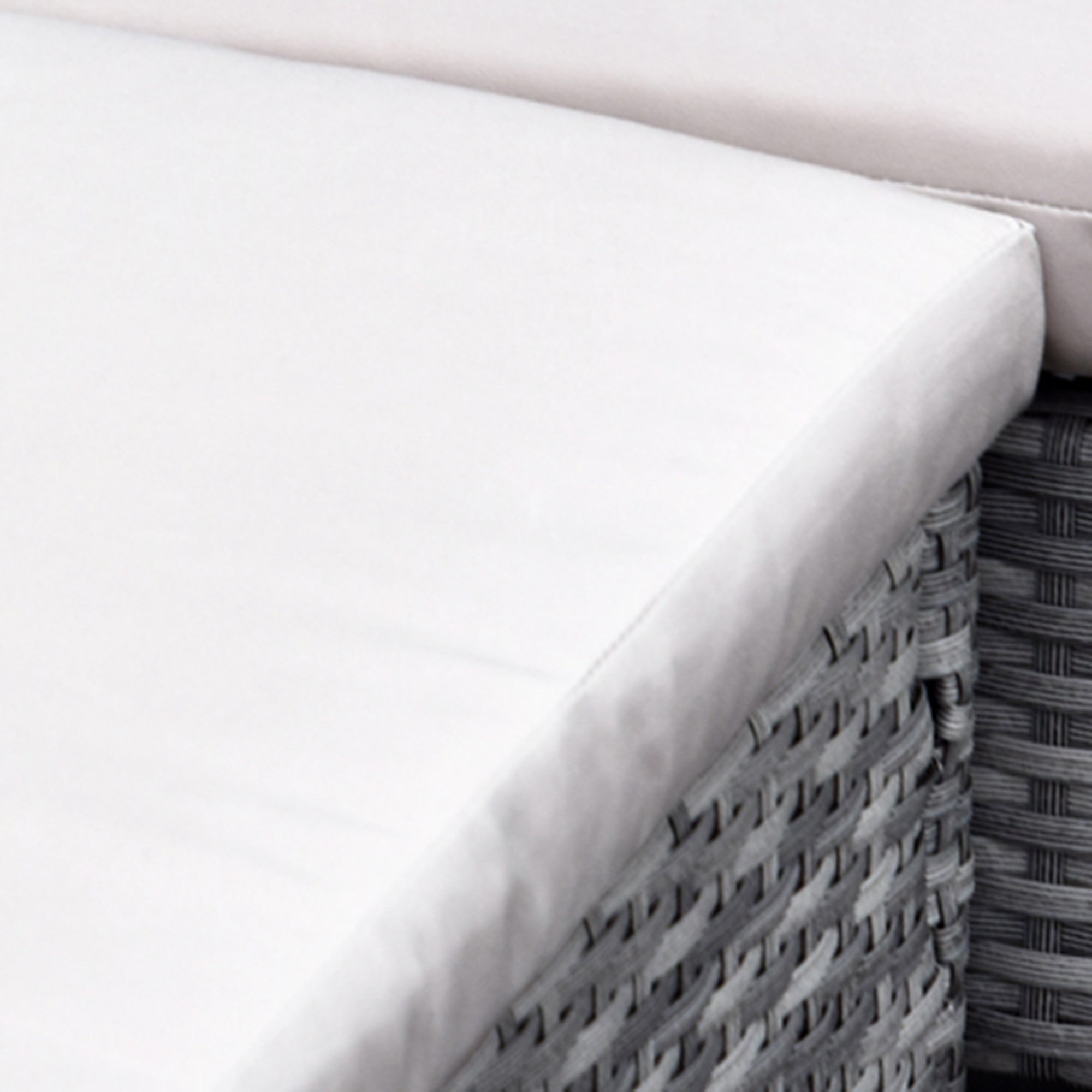 Polyrottinki Kulmasohvaryhmä Ja Puutarhapöytä, Harmaa