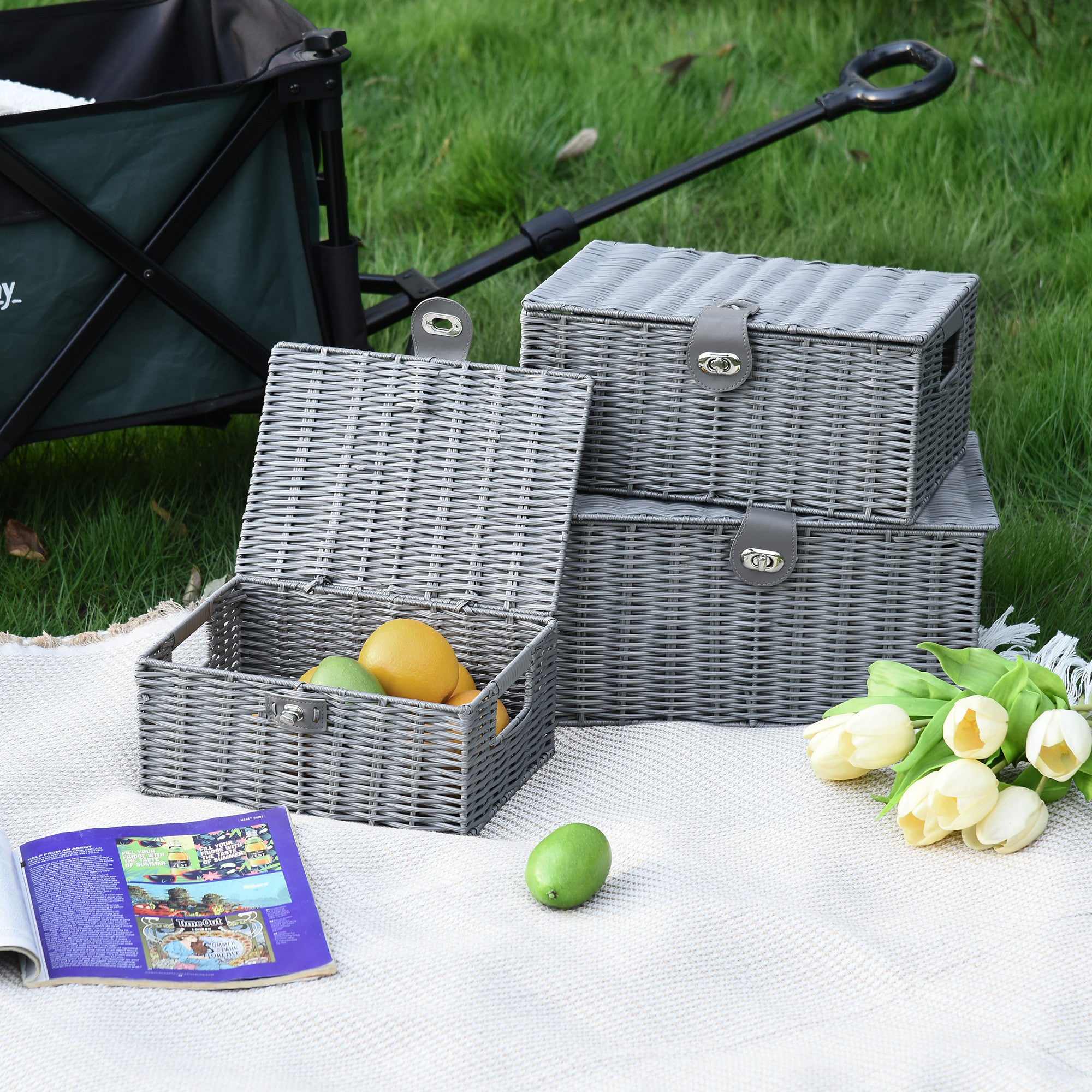 Polyrottinki Säilytyskorisetti 3-Kokoa, Harmaa