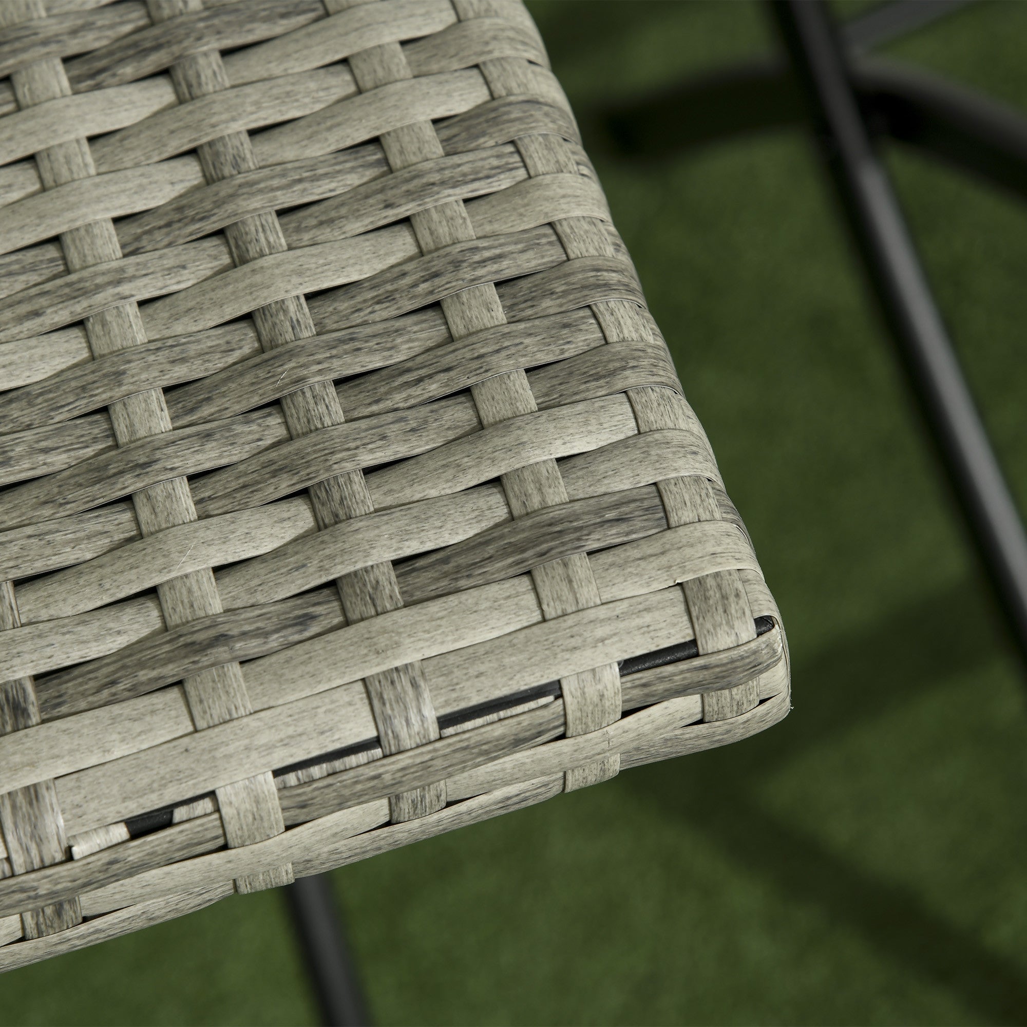 Polyrottinki Parvekekalustesetti 3-Osaa, Vaaleanharmaa