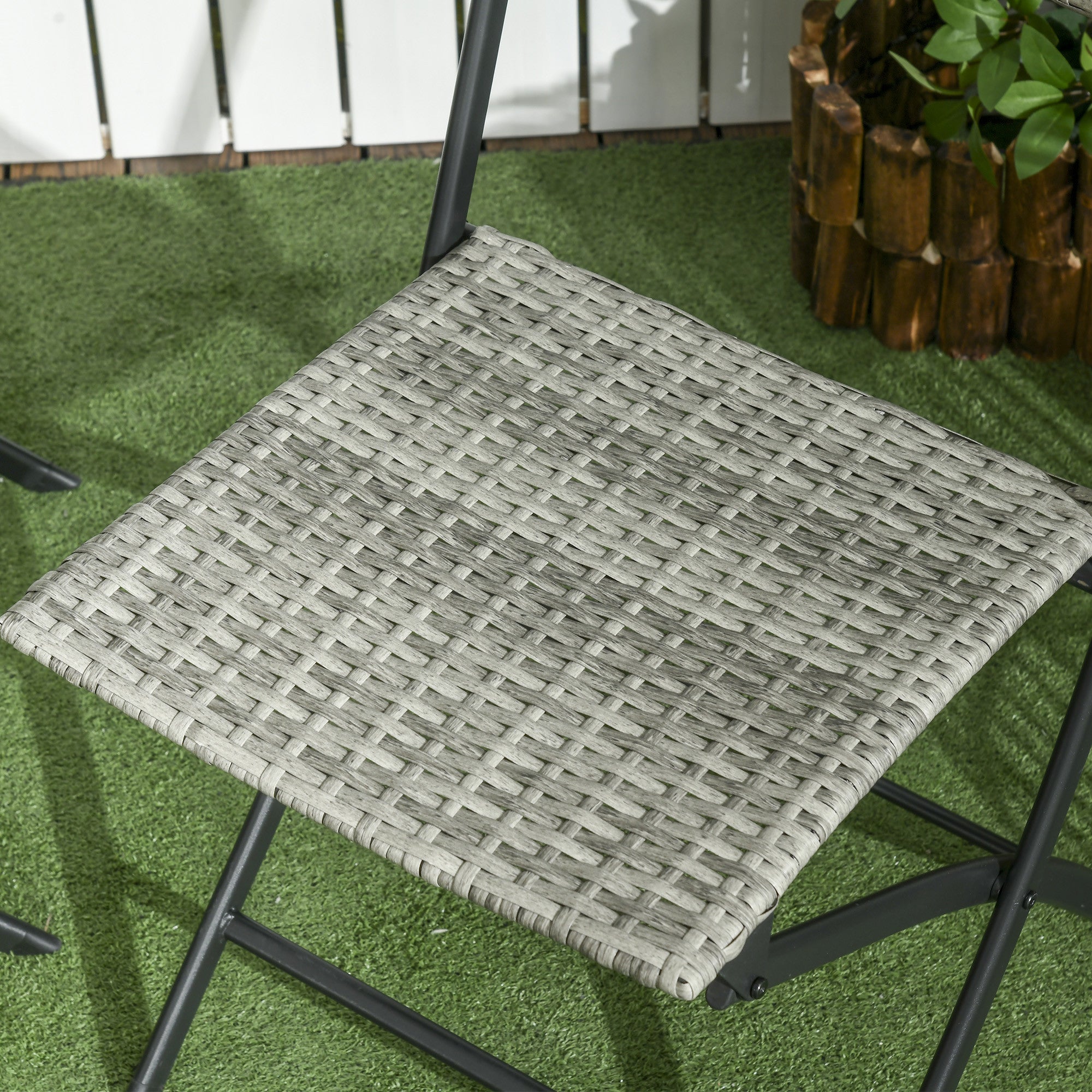 Polyrottinki Parvekekalustesetti 3-Osaa, Vaaleanharmaa