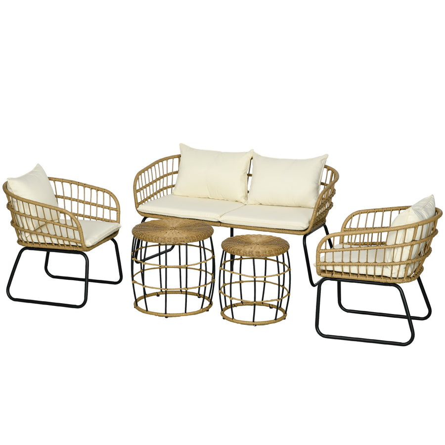 Polyrottinki Sohvaryhmä 5-Osainen, Khaki/Beige