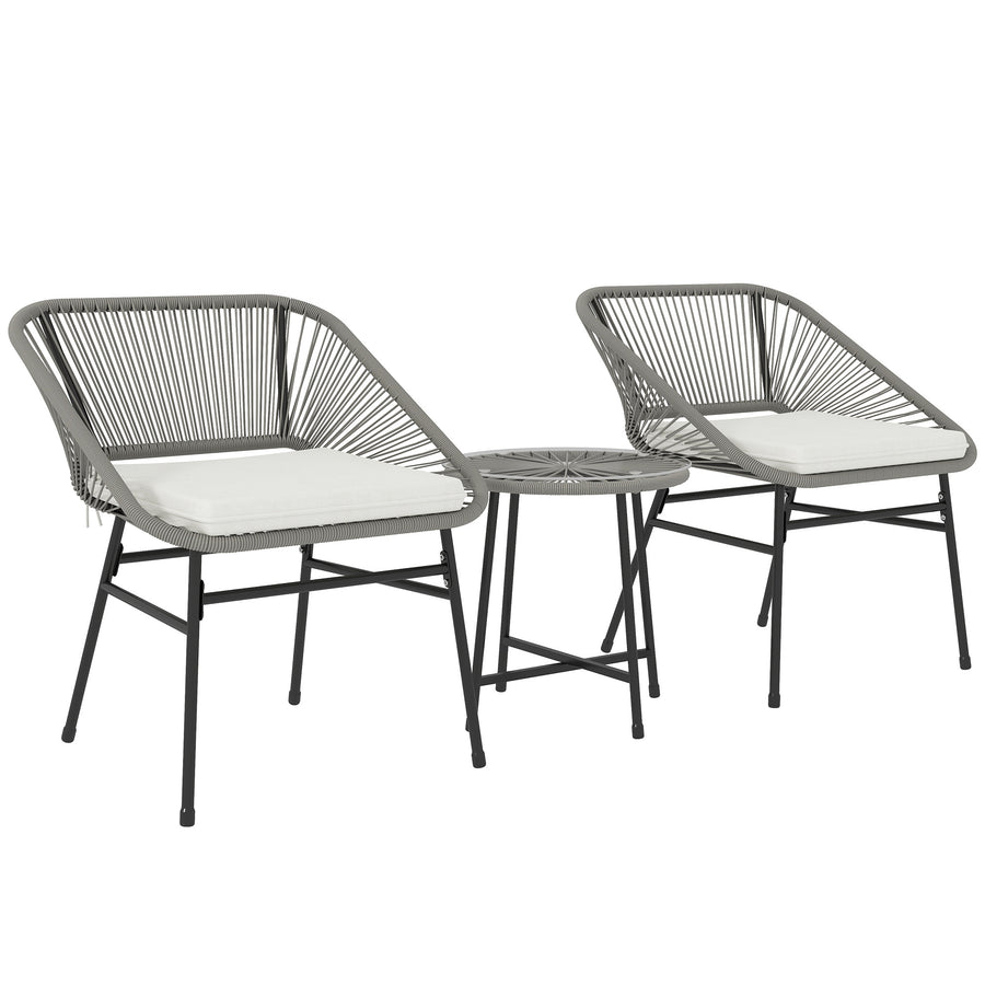 Polyrottinki Bistro Set 3-delat, grått