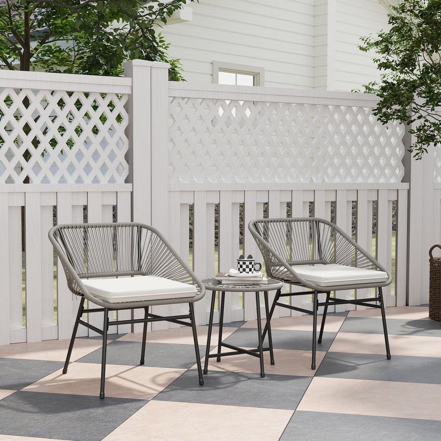 Polyrottinki Bistro Set 3-delat, grått