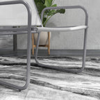 Bistrosetti 3-Osainen, Teräs / Verkkokangas, Vaaleanharmaa