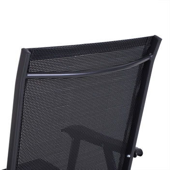Fällbara stolar, set om 2, 58 x 64 x 94 cm, svarta