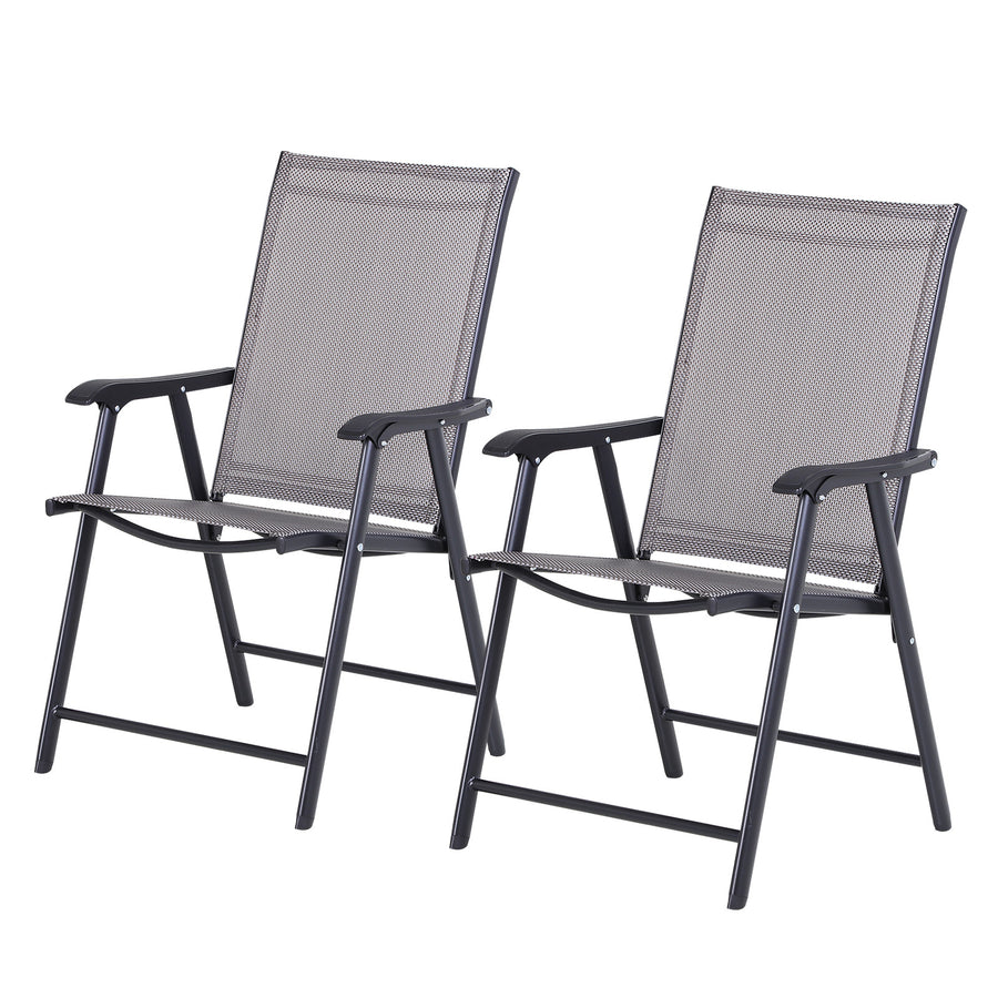 Fällbara stolar, set om 2, 58 x 64 x 94 cm, grå