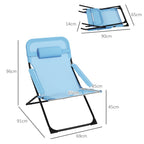 Taittotuoli, Säädettävä, 69 x 91 x 96 cm, Sininen