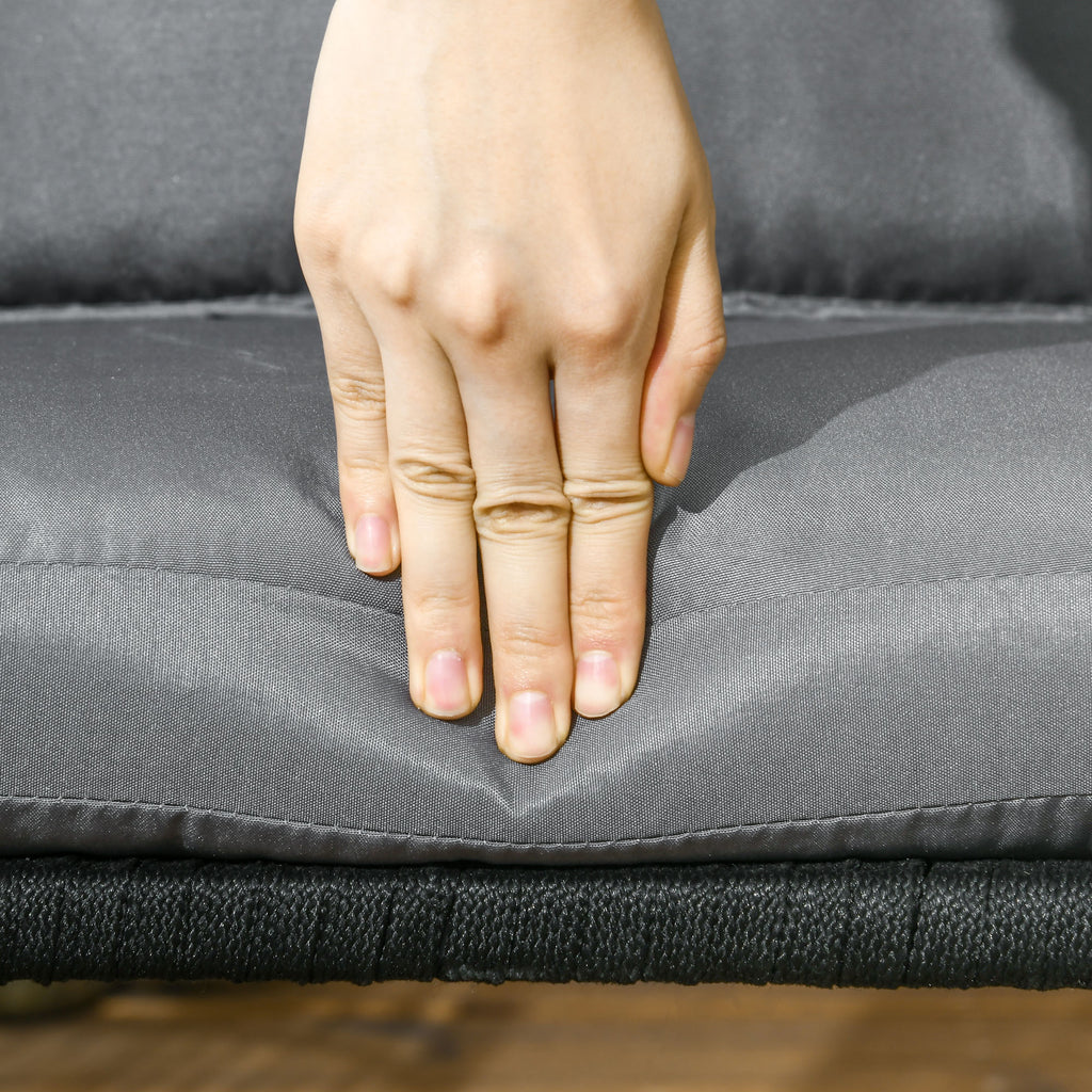 Polyrottinki Puutarhatuolit 2kpl-Setti, 57 x 60 x 71cm, Tummanharmaa