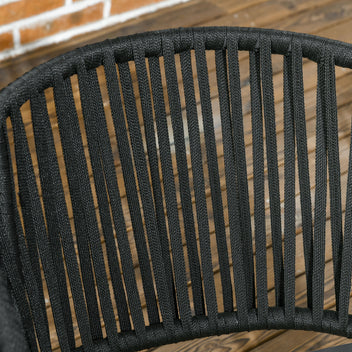 Polyrottinki trädgårdsstolar 2-delars set, 57 x 60 x 71 cm, mörkgrå