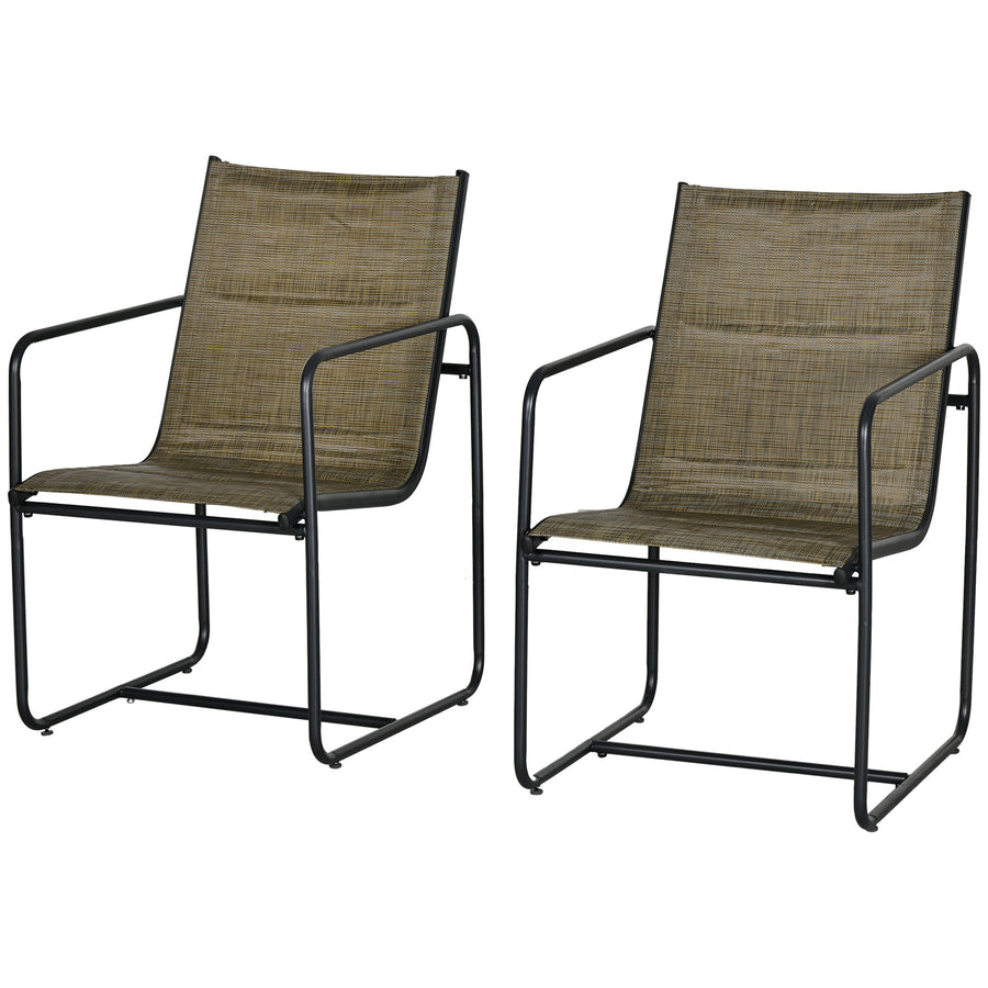 Trädgårdsstolar, set om 2, 54 x 66,5 x 88 cm, bruna