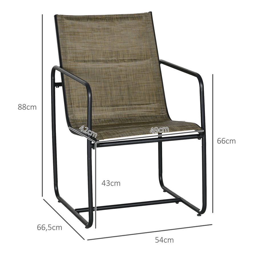 Trädgårdsstolar, set om 2, 54 x 66,5 x 88 cm, bruna