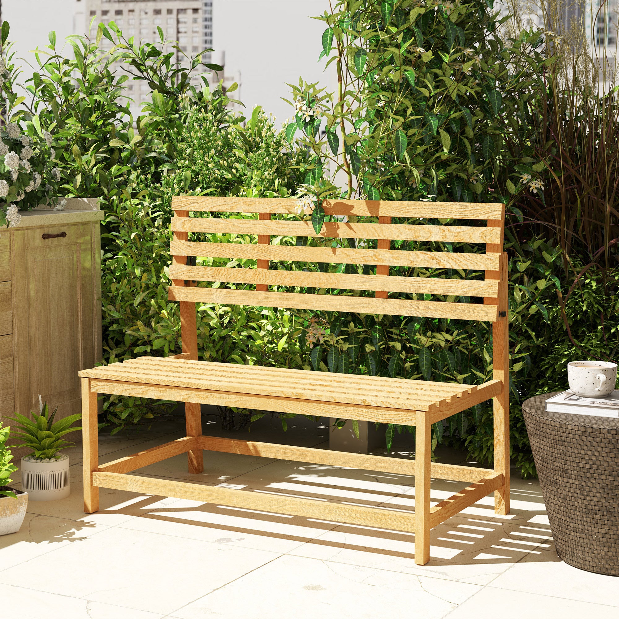 Puutarhapenkki 110 x 61 x 89 cm, Mänty, Ruskea