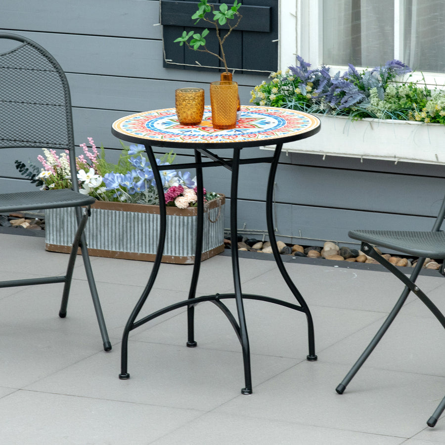 Mosaic Garden Table 60 cm, stål/keramik