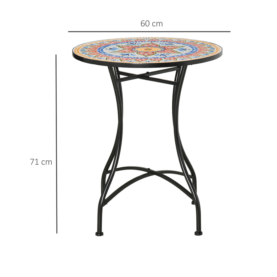 Mosaic Garden Table 60 cm, stål/keramik