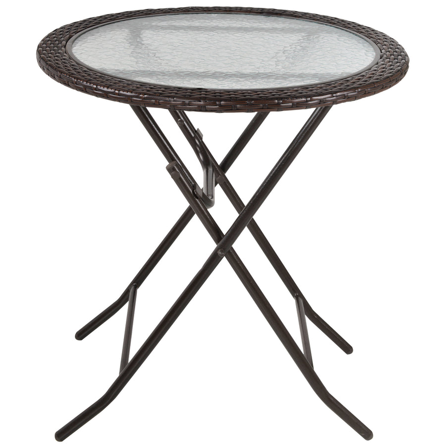 Hopfällbart trädgårdsbord 68 x 68 x 73 cm, brunt