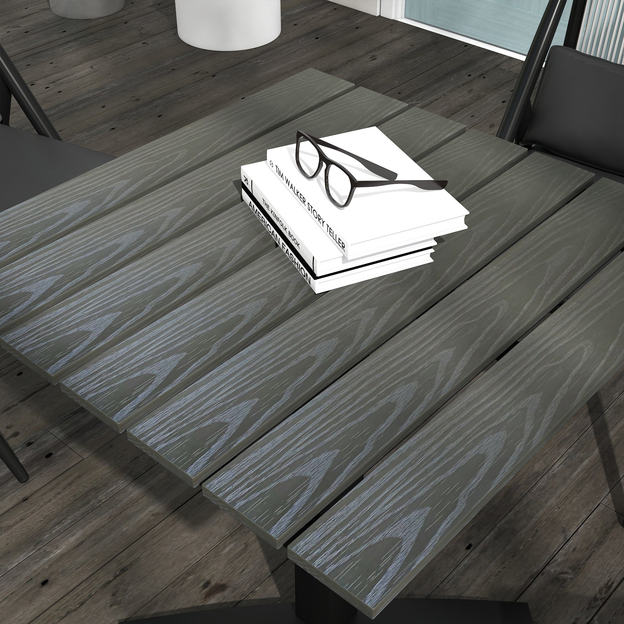 Puutarhapöytä 70 x 70 x 76 cm, Tummanharmaa