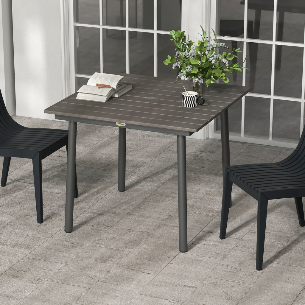 Puutarhapöytä 90 x 90 x 75 cm, Tummanharmaa