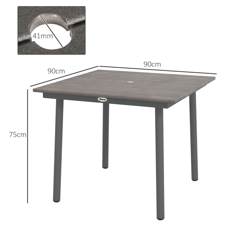 Trädgårdsbord 90 x 90 x 75 cm, mörkgrå