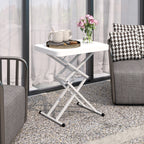 Taitettava Puutarhapöytä 65 x 45 x 70 cm, Teräs / Muovi, Valkoinen