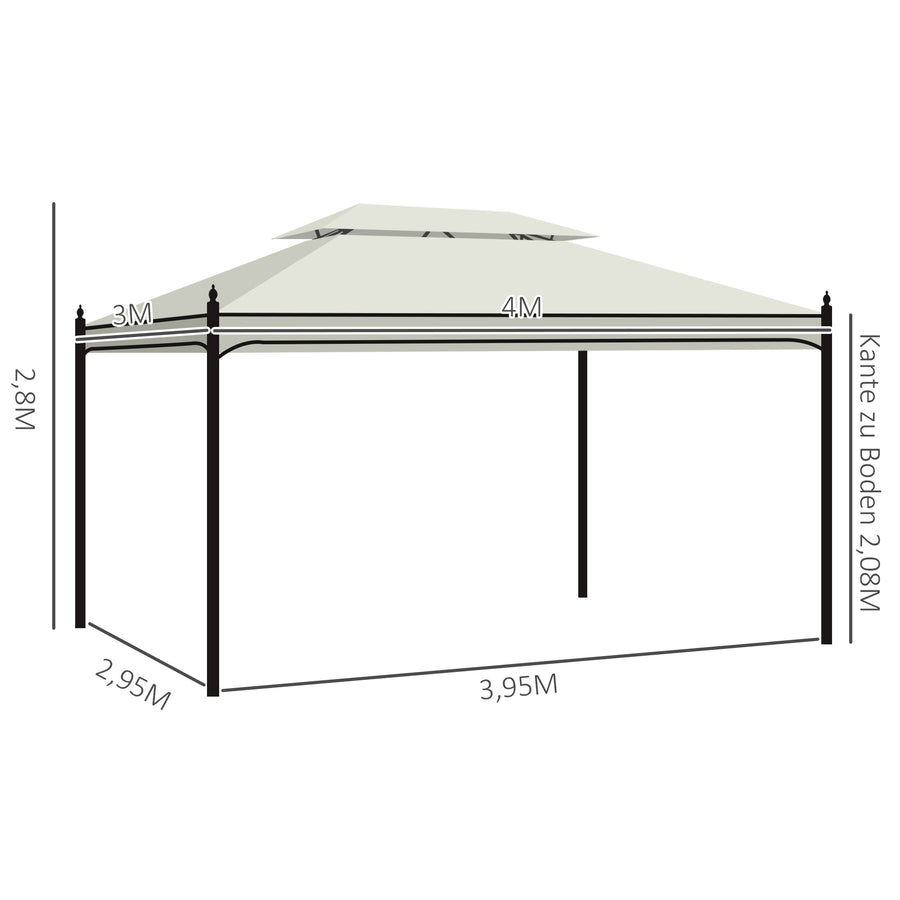 Lyxpaviljong 3 x 4 m, beige