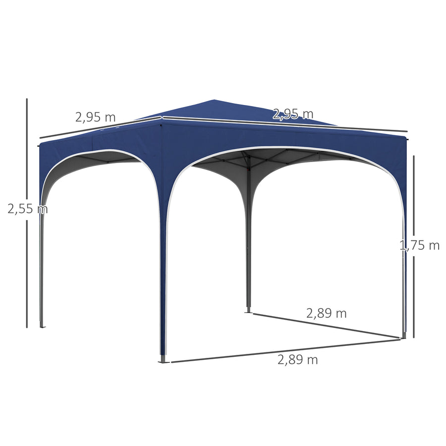 Pop-up-tält 3 x 3 m, blått