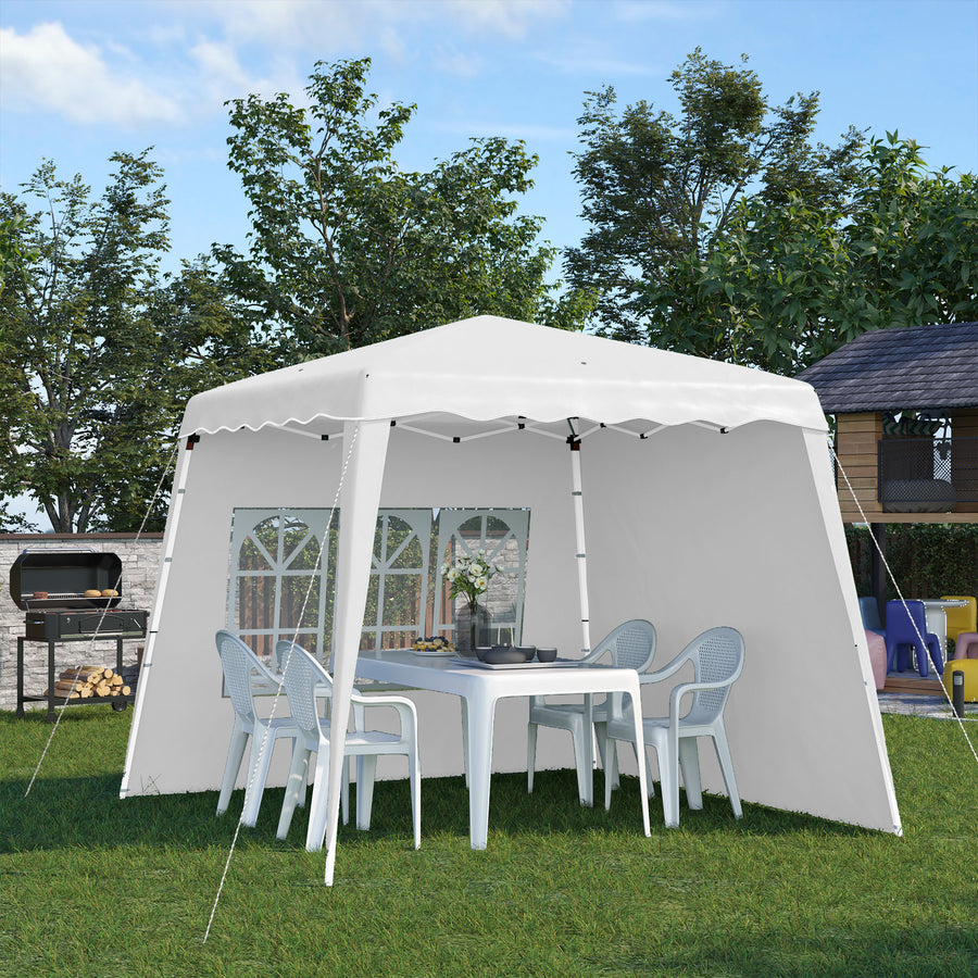 Pop-up-tält 2,4 x 2,4 m, vitt