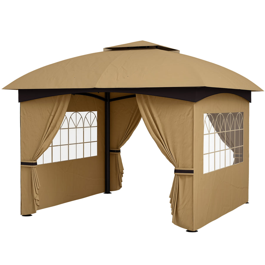 Trädgårdspaviljong 3,4 x 3,4 m Med myggnät, beige