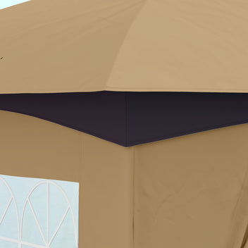 Trädgårdspaviljong 3,4 x 3,4 m Med myggnät, beige
