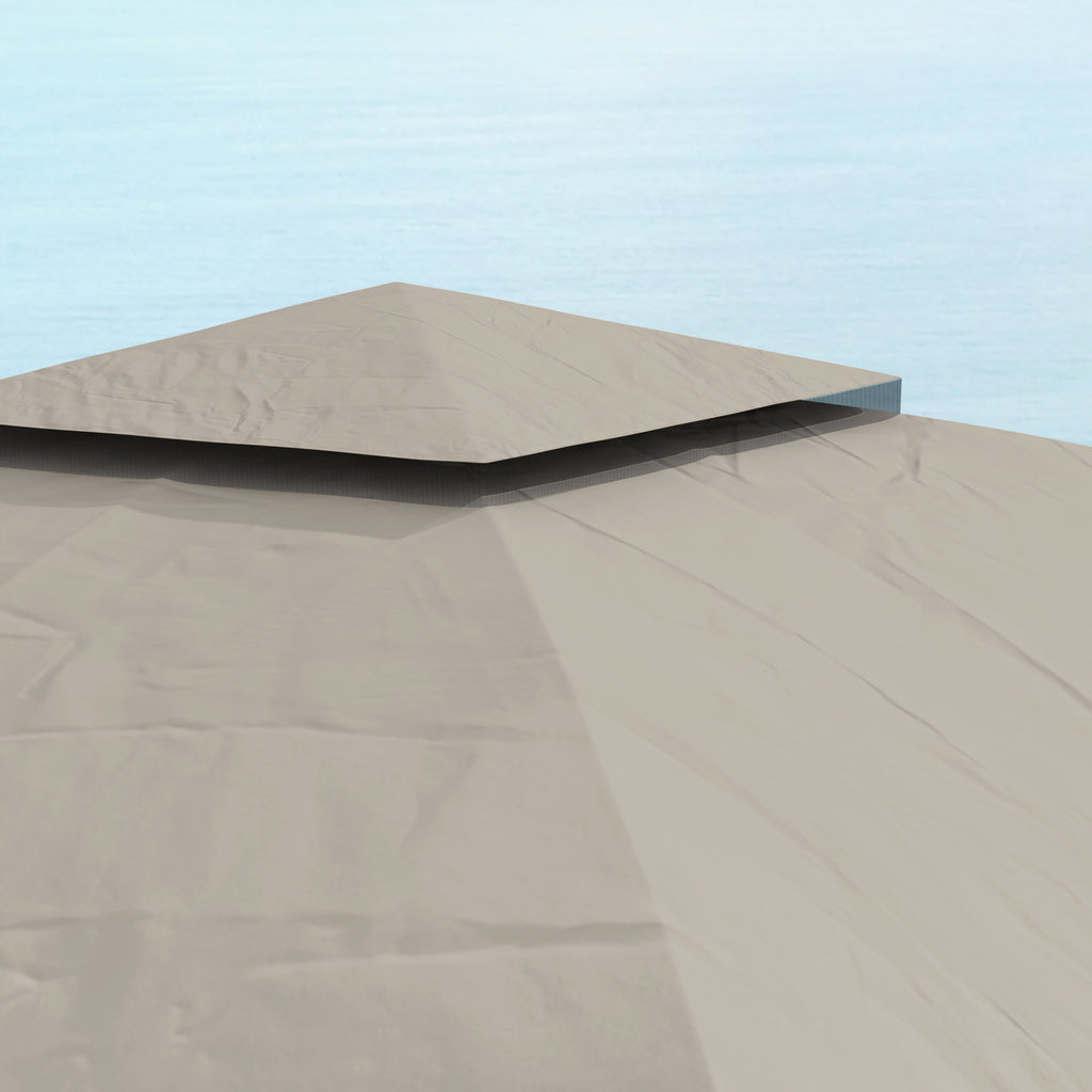 Puutarhapaviljonki 3,4 x 3,4m Hyttysverkolla, Vaaleanharmaa