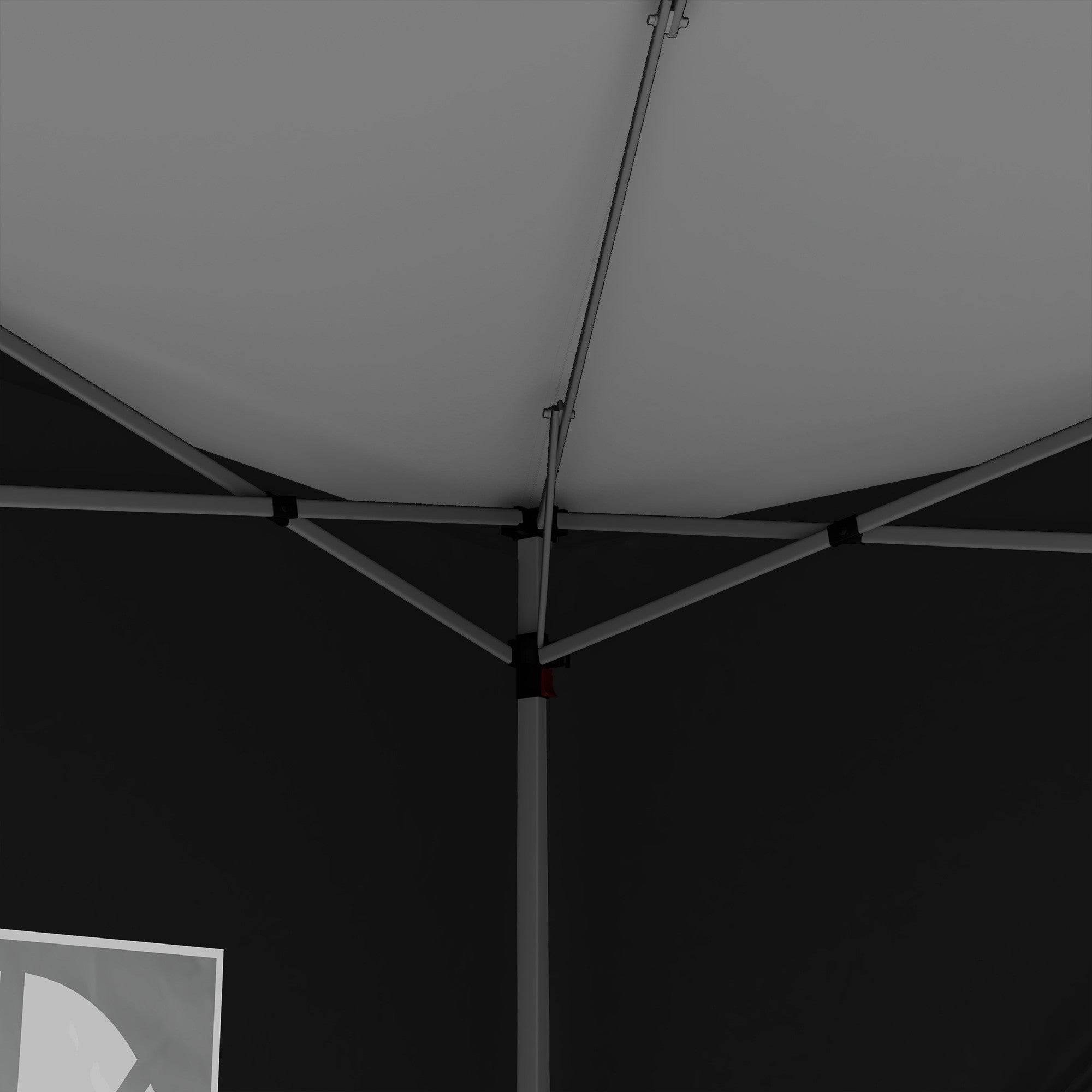 POP-UP Juhlateltta Irrotettavilla Sivuseinillä, 3 x 3 m, Musta