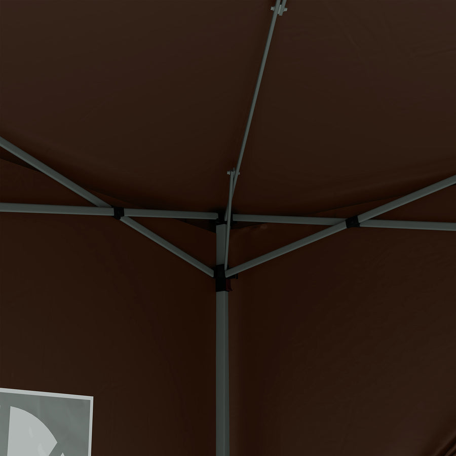 POP-UP partytält med avtagbara sidoväggar, 3 x 3 m, brunt