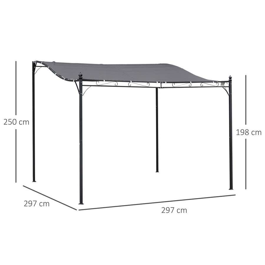 Pergola / Terrassöverbyggnad 3x3m, Grå
