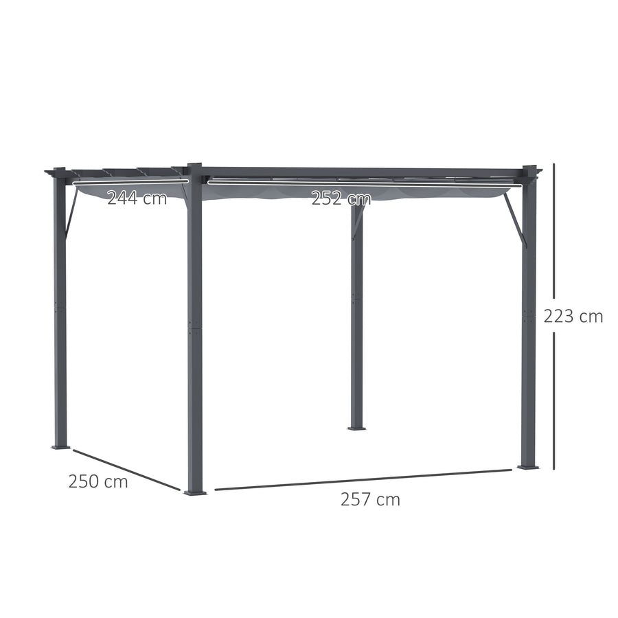 Pergola / Terrassöverbyggnad 3x3m, Mörkgrå