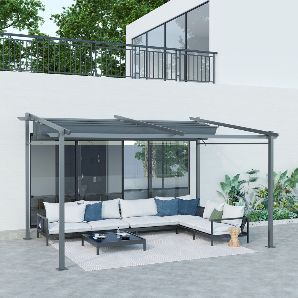 Pergola / Terassikatos 4x3m, Tummanharmaa