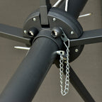 XXL Aurinkovarjo 440 x 260cm LED-Valoilla, Tummanharmaa