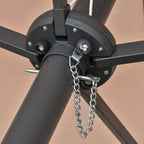 XXL Aurinkovarjo 440 x 260cm LED-Valoilla, Ruskea