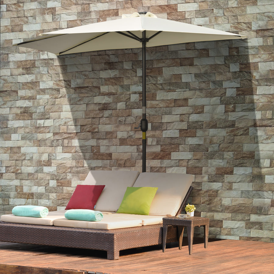 Aurinkovarjo 270 x 135cm LED-Valoilla, Beige