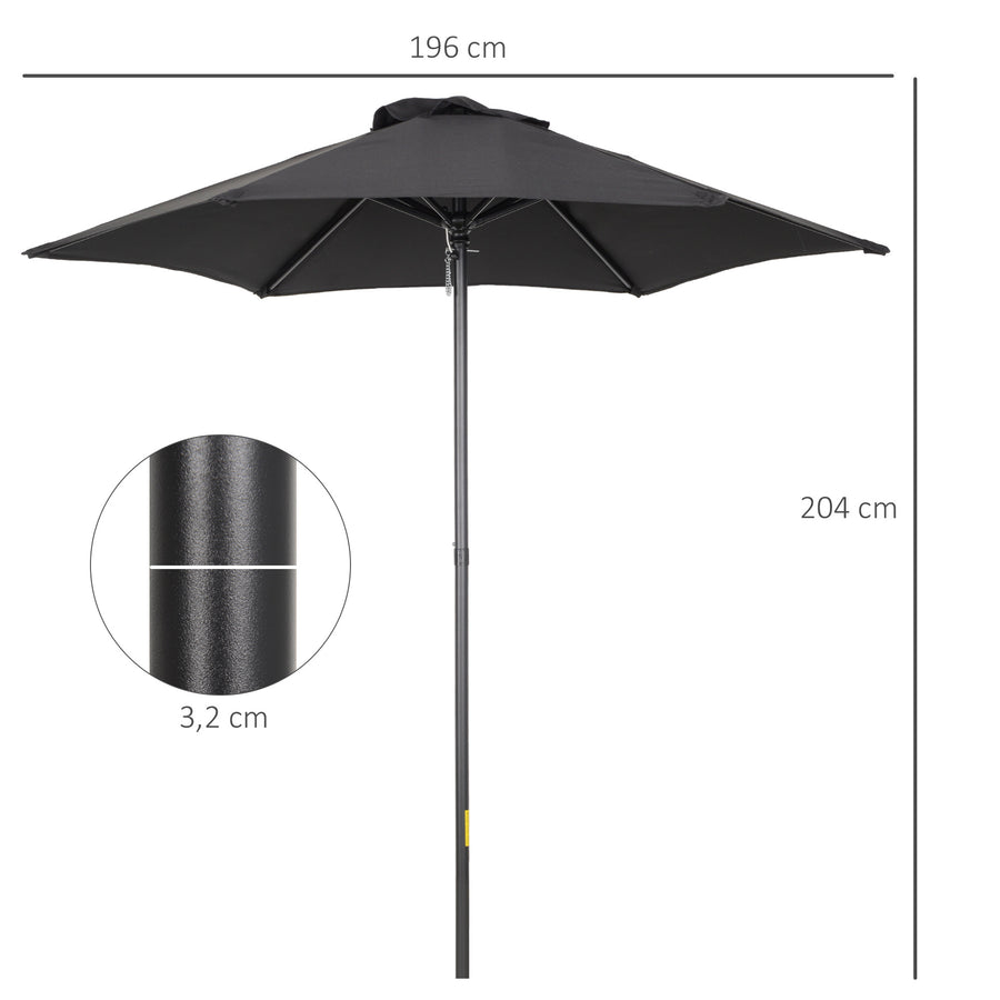 Aurinkovarjo 196cm, Musta