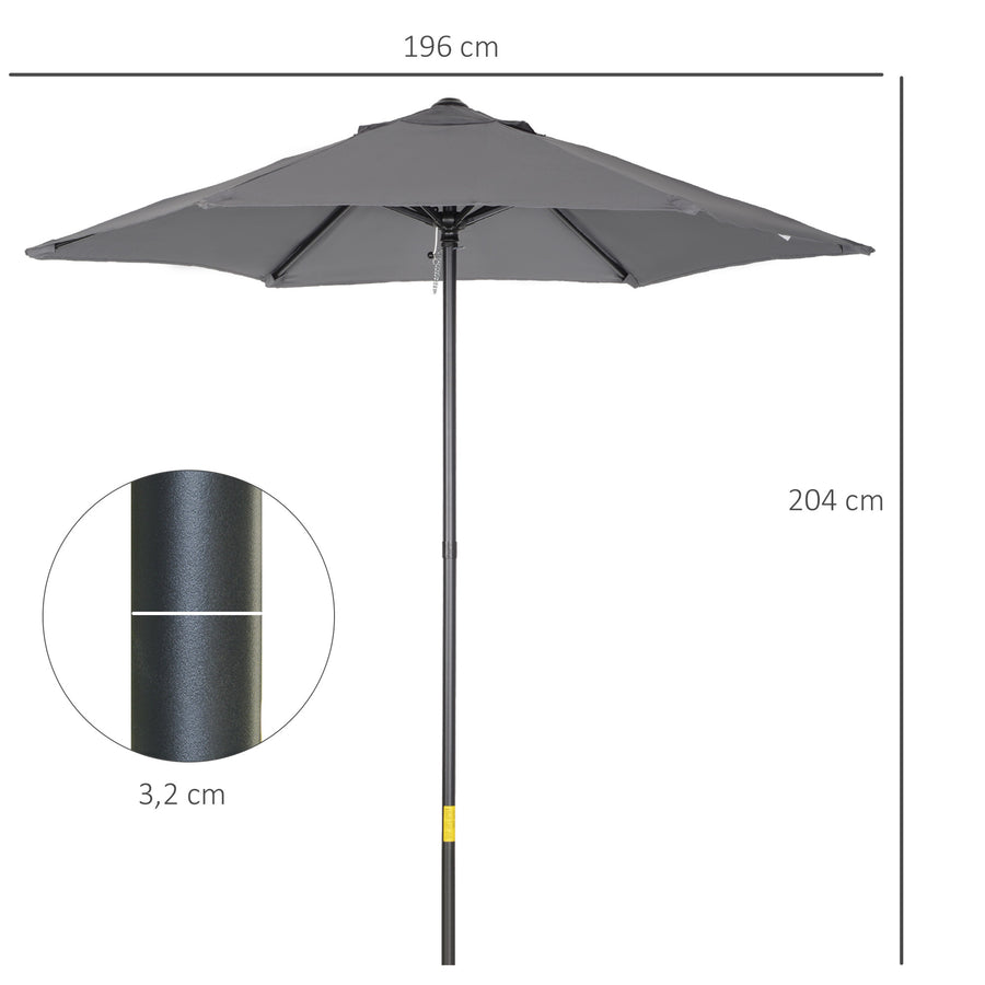 Aurinkovarjo 196cm, Harmaa
