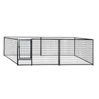 POHJOLAN LEMMIKKITARVIKE Matala Koiratarha 4 x 2 x 1,15 m, 8m2 Elementtitarha, Musta Teräs