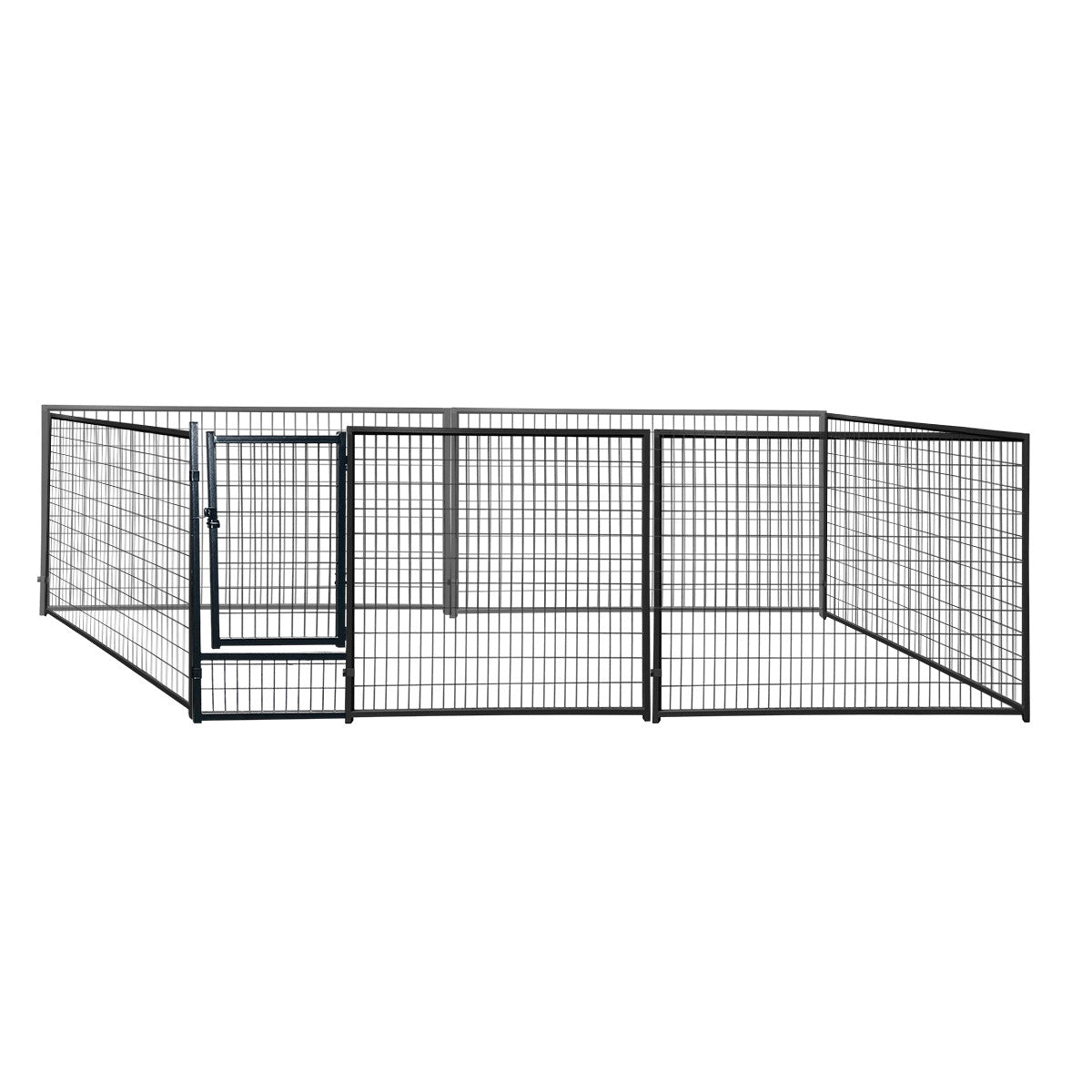 POHJOLAN LEMMIKKITARVIKE Matala Koiratarha 4 x 2 x 1,15 m, 8m2 Elementtitarha, Musta Teräs